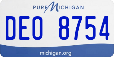 MI license plate DEO8754