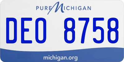 MI license plate DEO8758