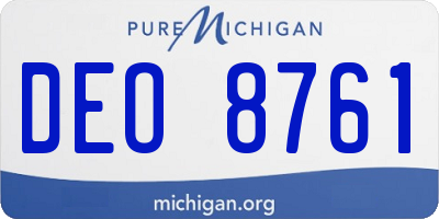 MI license plate DEO8761