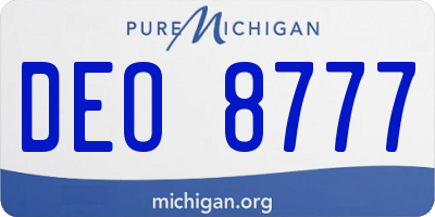 MI license plate DEO8777