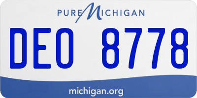 MI license plate DEO8778