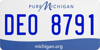 MI license plate DEO8791