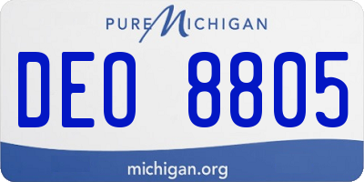 MI license plate DEO8805