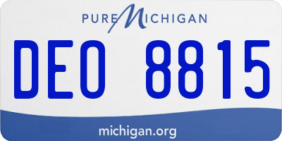 MI license plate DEO8815