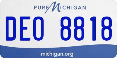 MI license plate DEO8818