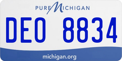 MI license plate DEO8834