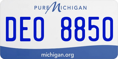 MI license plate DEO8850