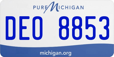 MI license plate DEO8853