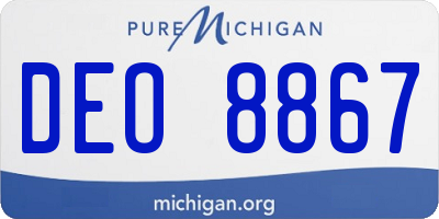 MI license plate DEO8867