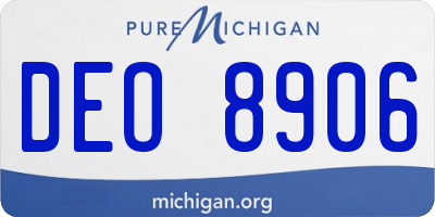 MI license plate DEO8906
