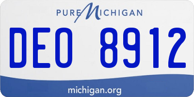 MI license plate DEO8912