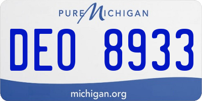 MI license plate DEO8933