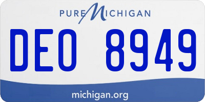 MI license plate DEO8949