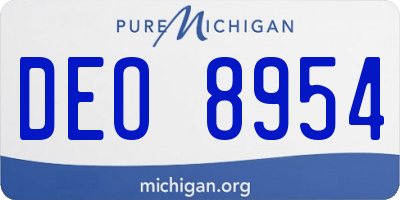MI license plate DEO8954