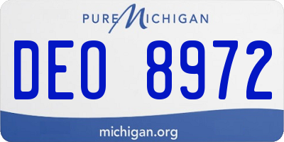MI license plate DEO8972