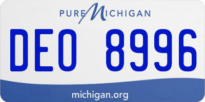 MI license plate DEO8996