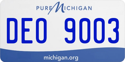 MI license plate DEO9003