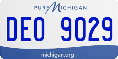 MI license plate DEO9029