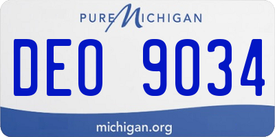 MI license plate DEO9034
