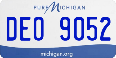 MI license plate DEO9052