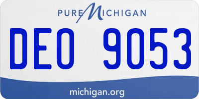 MI license plate DEO9053