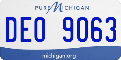 MI license plate DEO9063