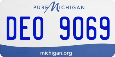 MI license plate DEO9069