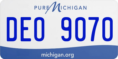 MI license plate DEO9070
