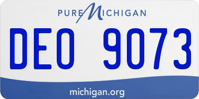 MI license plate DEO9073