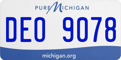 MI license plate DEO9078