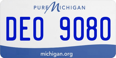 MI license plate DEO9080