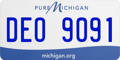 MI license plate DEO9091
