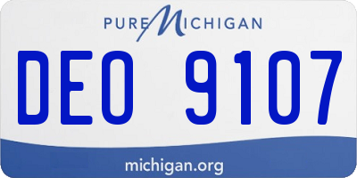 MI license plate DEO9107
