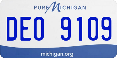MI license plate DEO9109