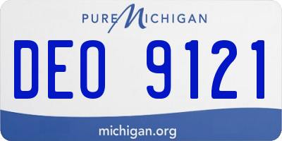 MI license plate DEO9121
