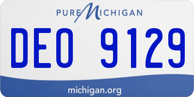 MI license plate DEO9129