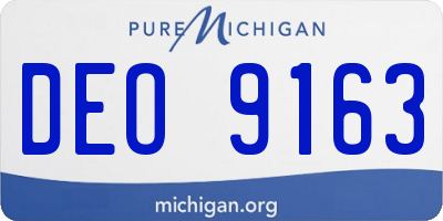 MI license plate DEO9163
