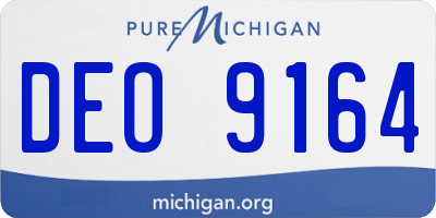MI license plate DEO9164