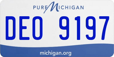 MI license plate DEO9197