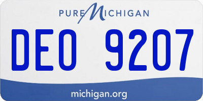 MI license plate DEO9207