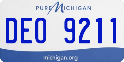 MI license plate DEO9211