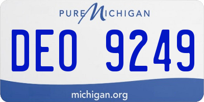 MI license plate DEO9249