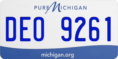 MI license plate DEO9261