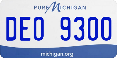 MI license plate DEO9300