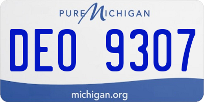 MI license plate DEO9307