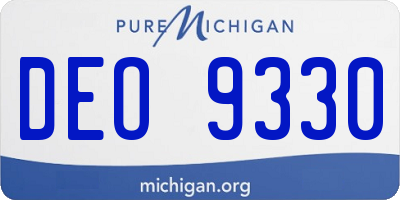 MI license plate DEO9330