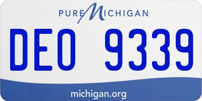 MI license plate DEO9339