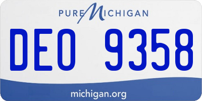 MI license plate DEO9358