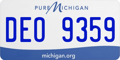 MI license plate DEO9359