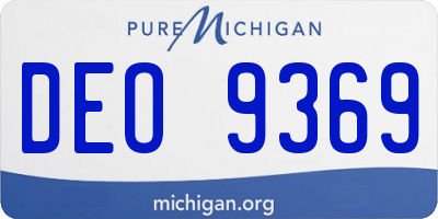 MI license plate DEO9369